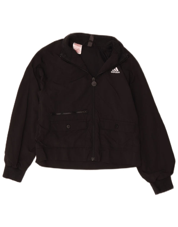 Adidas Mädchen-Trainingsanzug-Top-Jacke, 9–10 Jahre, schwarzes Polyamid
