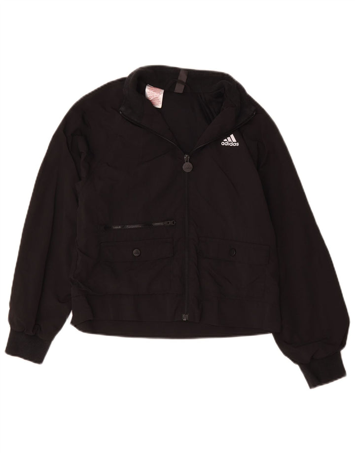 Adidas Mädchen-Trainingsanzug-Top-Jacke, 9–10 Jahre, schwarzes Polyamid