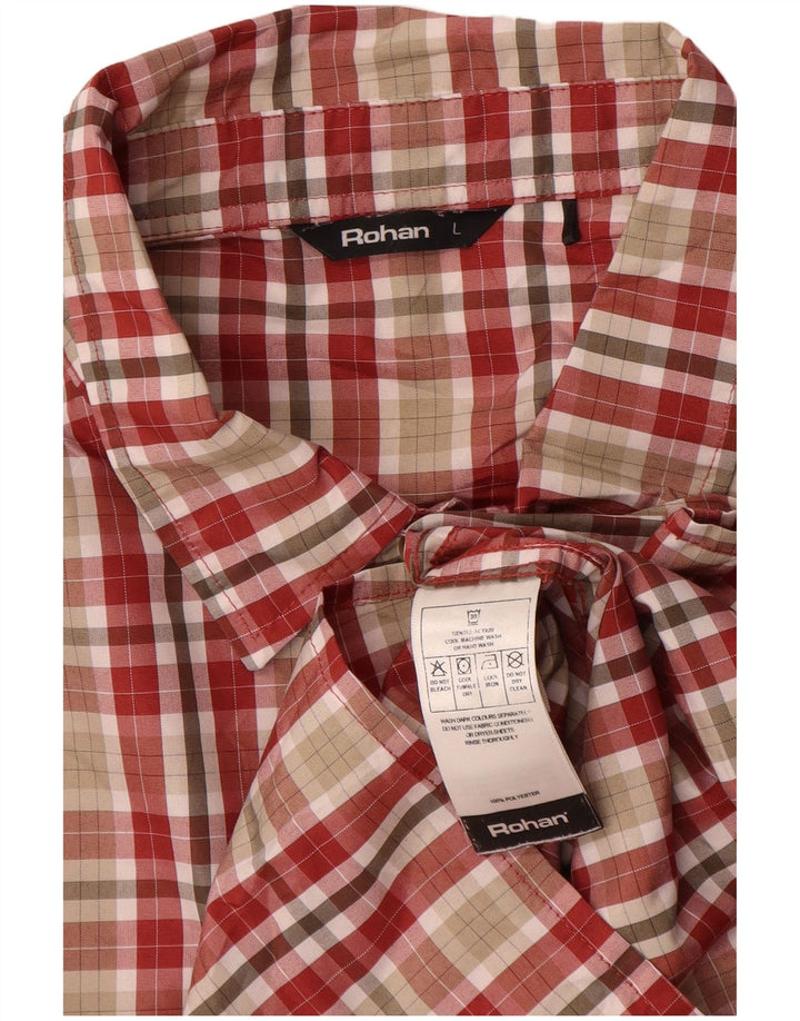 ROHAN Herrenhemd, groß, rot kariert, Polyester