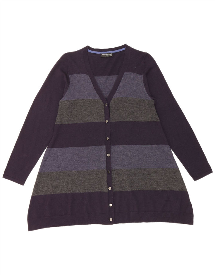 Marks & Spencer Damen-Cardigan-Pullover UK 14 Mittelmarineblau gestreift
