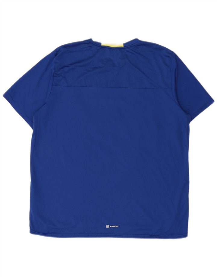 Adidas Herren Aeroready Graphic T-Shirt Top Large Blau Polyester