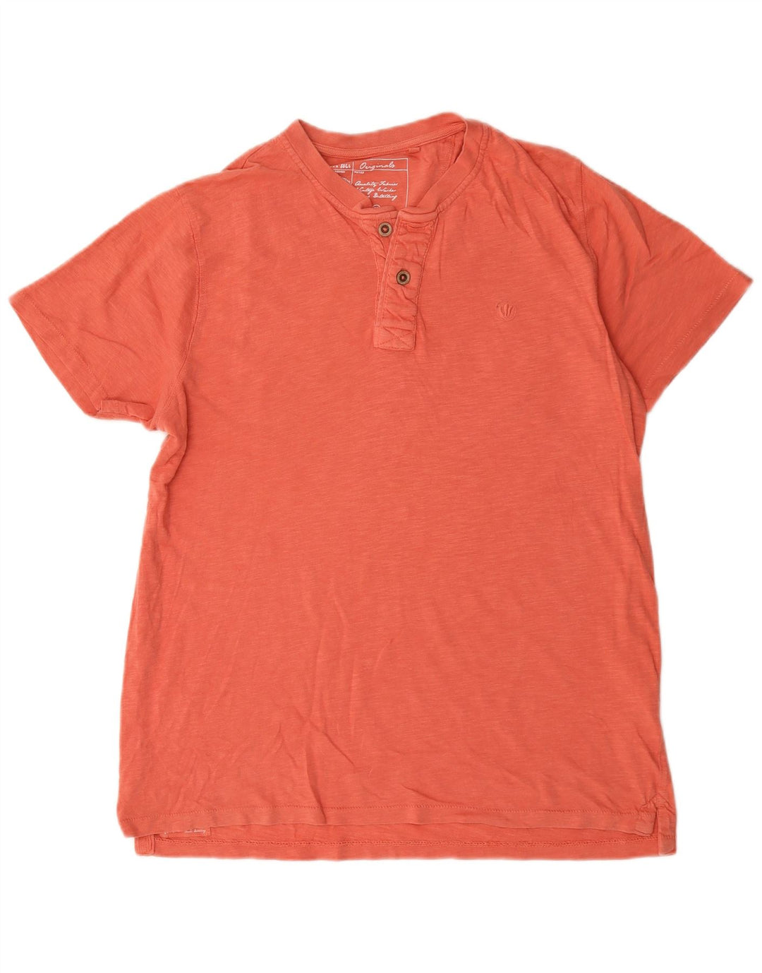 Fat Face Herren-T-Shirt-Oberteil aus mittelorange gefleckter Baumwolle