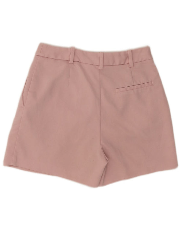 Zara Damen-Chinoshorts mit hoher Taille, Größe S, Größe W26, rosa Baumwolle