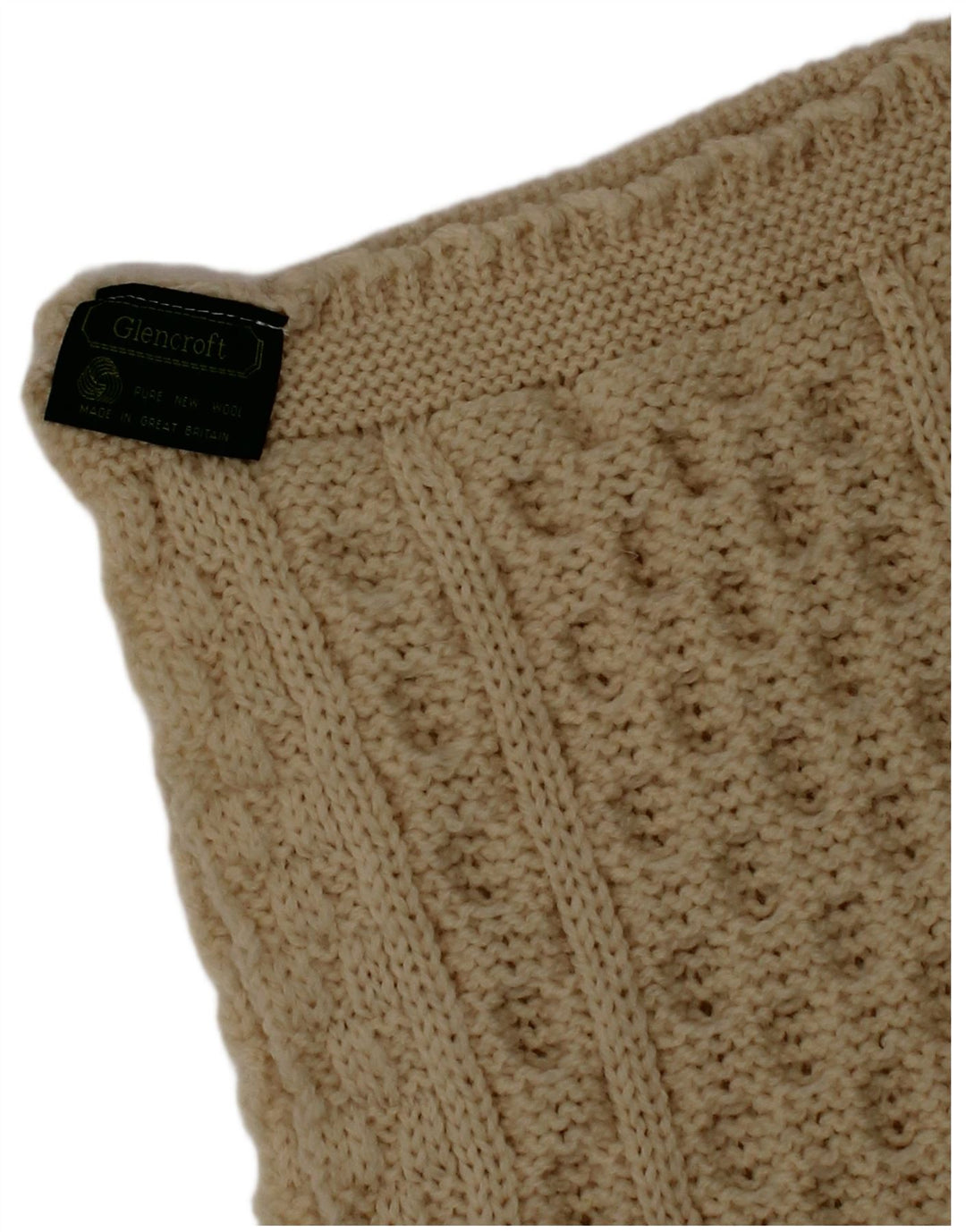 Glencroft Damen-Strick-Rechteckschal, Einheitsgröße, gebrochenes Weiß, Schurwolle, Winter