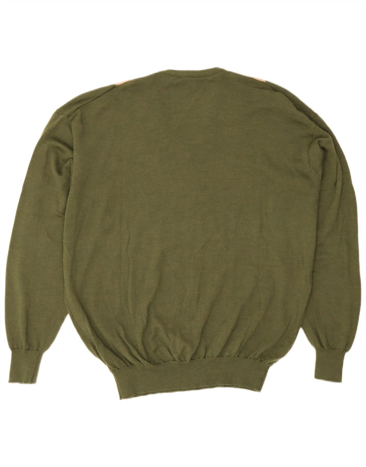 Novelli Herren-Pullover mit V-Ausschnitt IT 58 2XL Khaki Argyle/Diamant