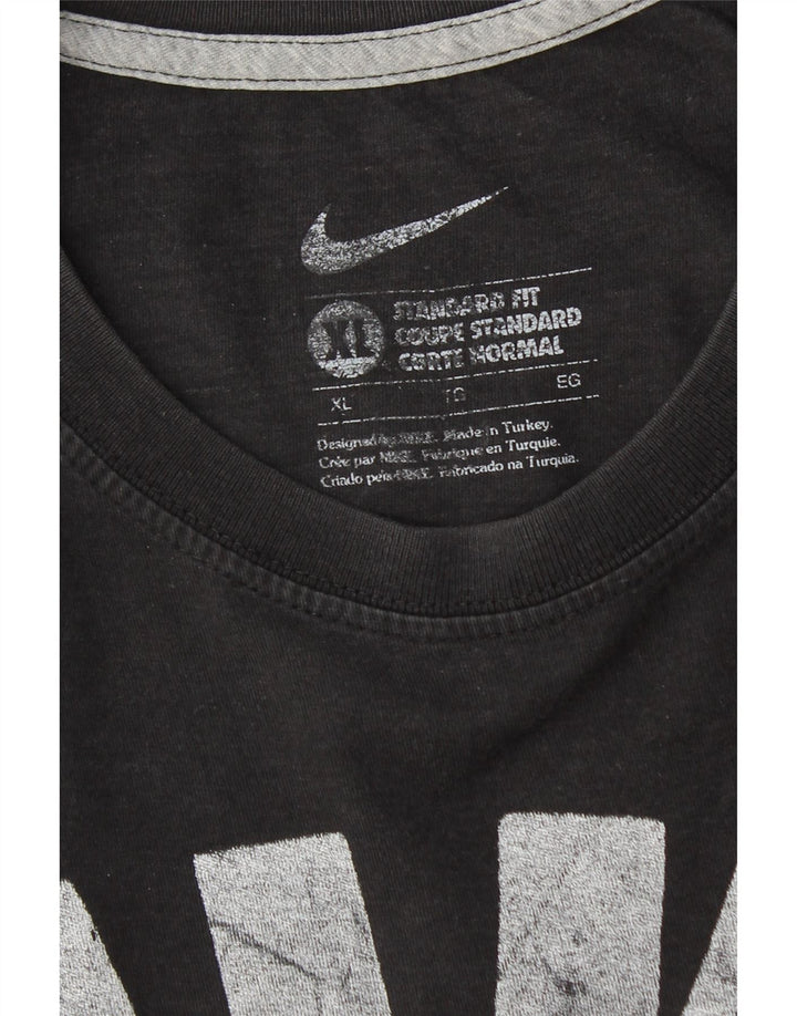 NIKE Mens Standard Fit Graphic T-Shirt Top XL Black Vintage Nike and Second-Hand Nike from Messina Hembry 