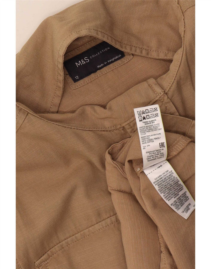 Marks & Spencer Womens Regular Fit Utility Jacket UK 12 Medium Khaki