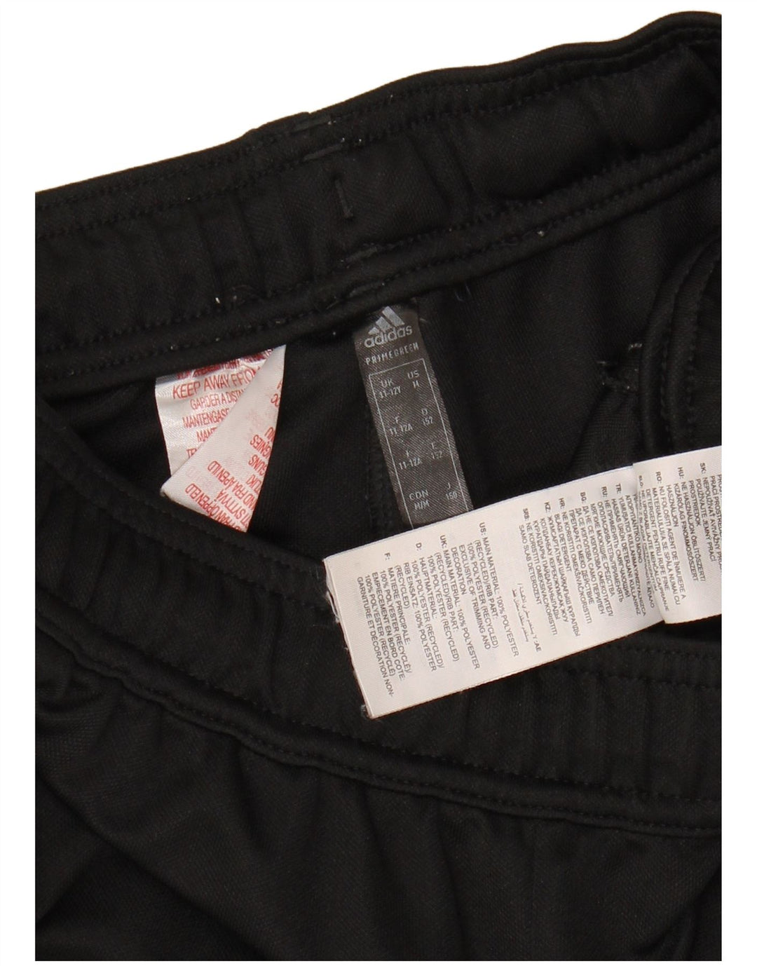 ADIDAS Boys Aeroready Tracksuit Trousers 11-12 Years Black Polyester