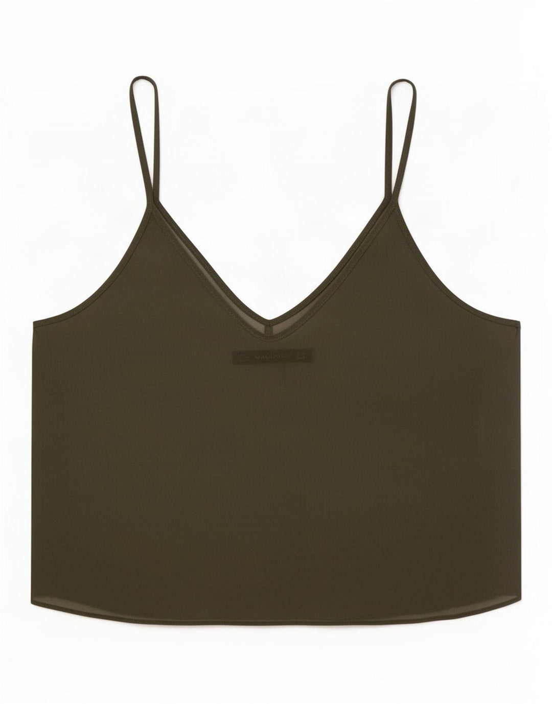 Zara Damen Durchsichtiges Crop Top UK 12 Medium Khaki