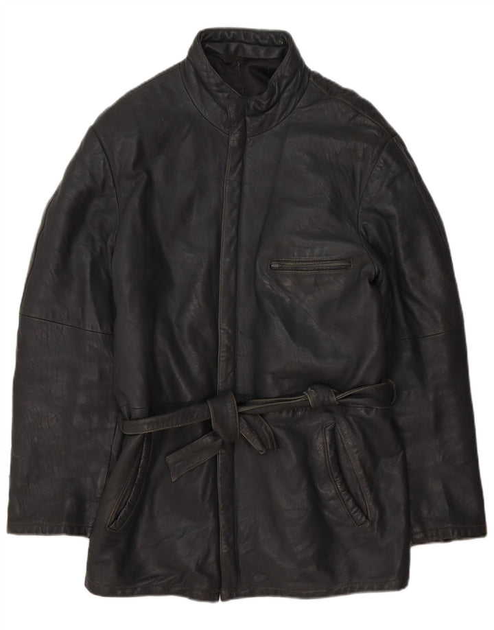 Vintage Herren Lederjacke IT 50 Großes schwarzes Leder
