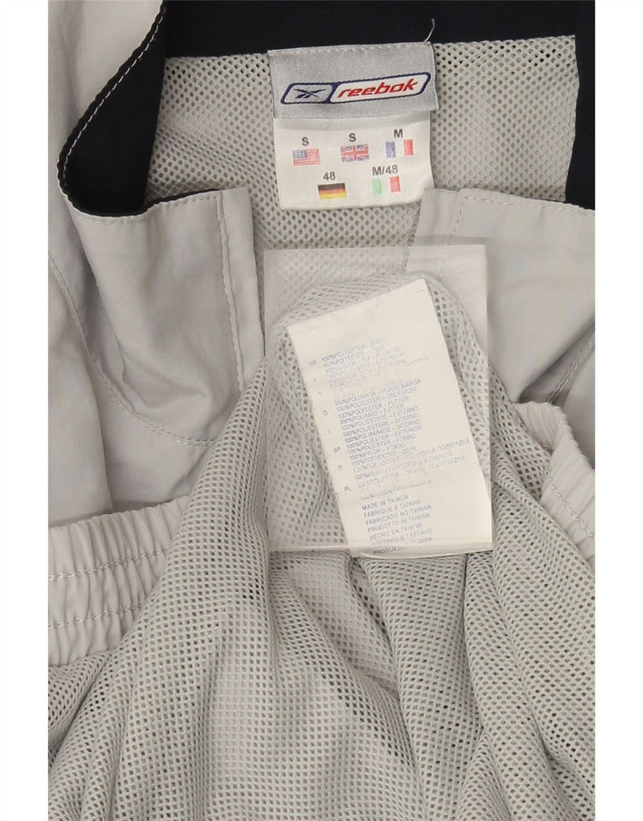 Reebok Herren-Trainingsanzug mit lockerer Passform, Oberteil, Größe S, Grau, Farbblock-Polyester