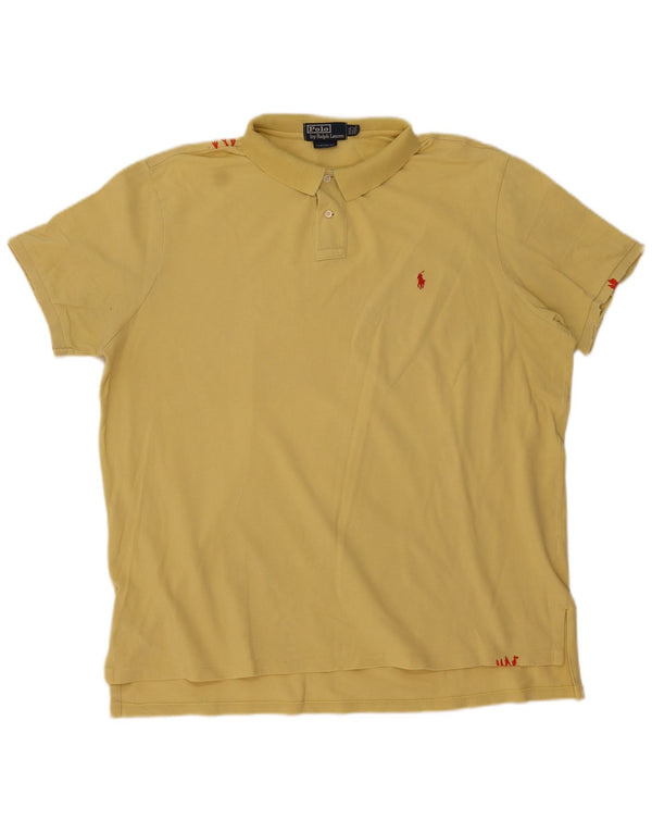 Polo Ralph Lauren Herren-Poloshirt mit individueller Passform, 2XL, gelbe Baumwolle