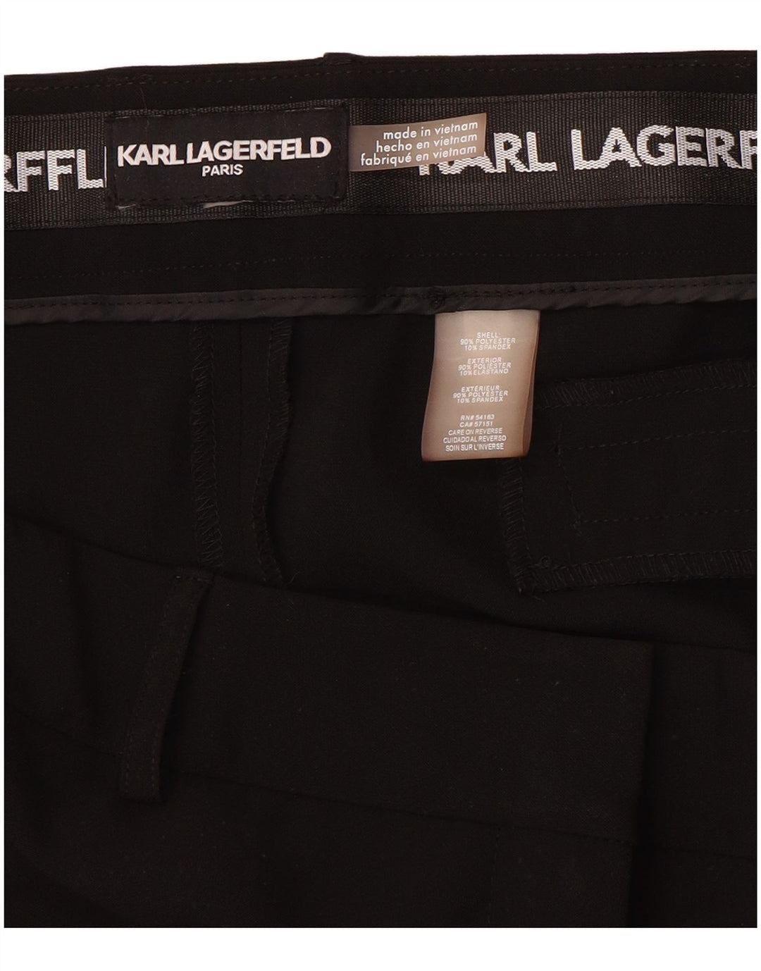 KARL LAGERFELD Damen Gerade Freizeithose W36 L28 Schwarz Polyester