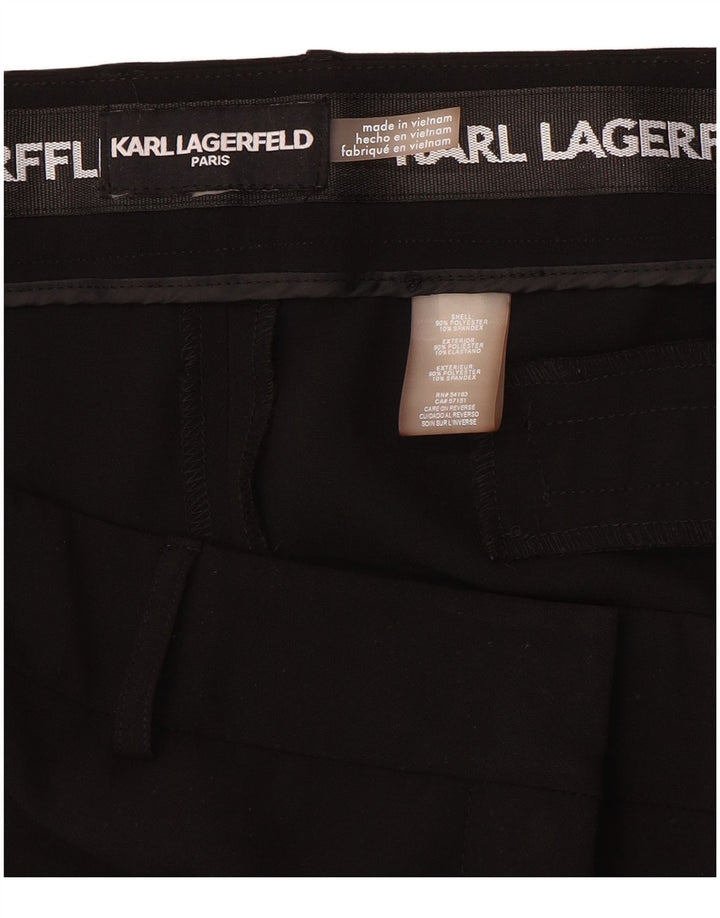 KARL LAGERFELD Damen Gerade Freizeithose W36 L28 Schwarz Polyester