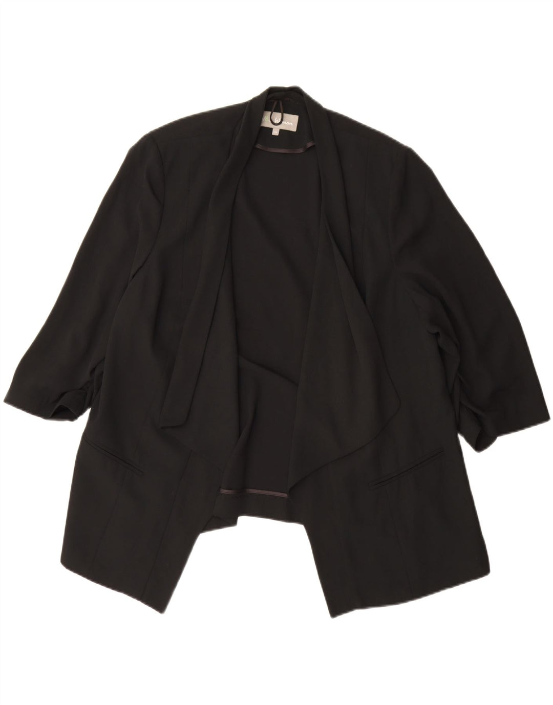 Marks & Spencer Damen-Blazer mit 3/4-Ärmeln, offen, Gr. 20, 2XL, Schwarz