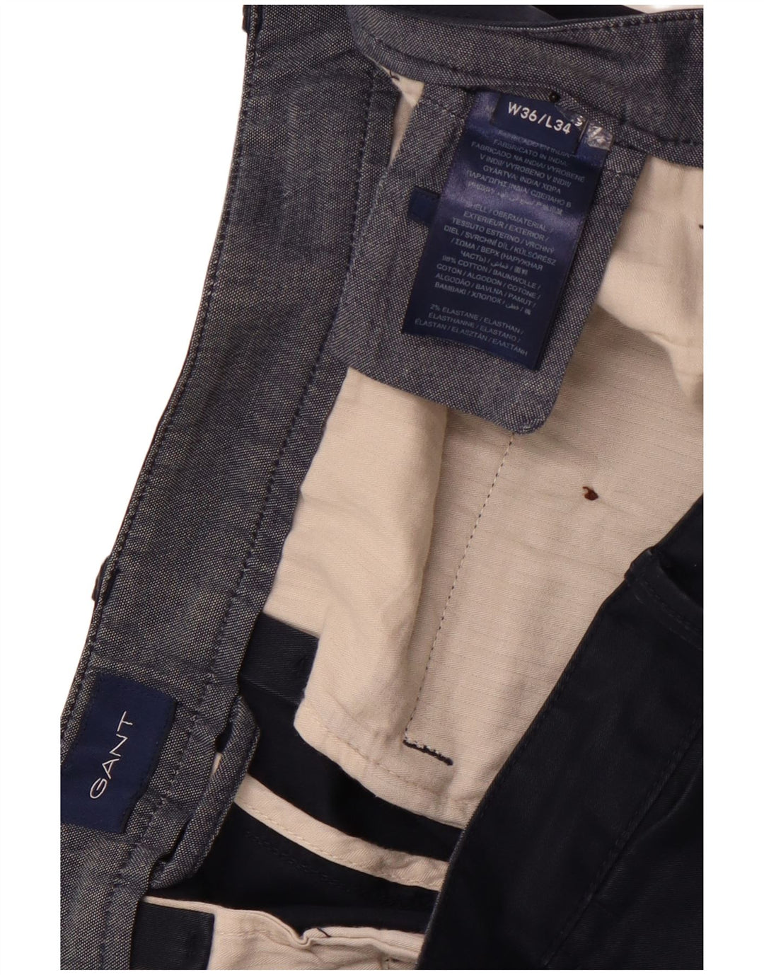 GANT Gerade Chino-Hose für Herren, W36, L34, marineblaue Baumwolle