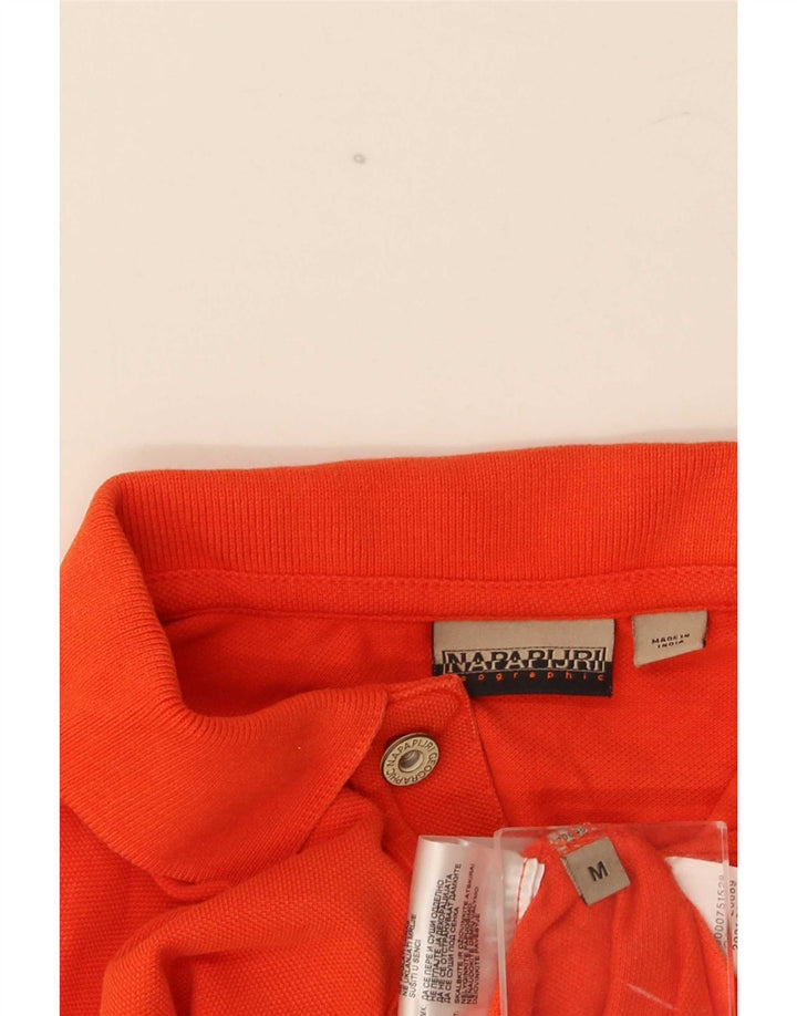 Napapijri Herren-Poloshirt mit Grafik, mittelorange Baumwolle