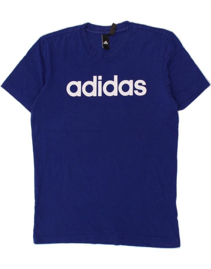 ADIDAS Mens Graphic T-Shirt Top Small Blue Cotton Vintage Adidas and Second-Hand Adidas from Messina Hembry 