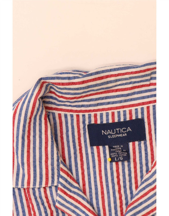 Nautica Herren-Kurzarmhemd, groß, mehrfarbig, gestreift, Baumwolle