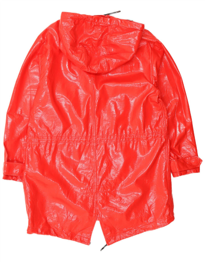 Zara Damen-Regenjacke mit Kapuze, UK 10, Größe S, Rot, Polyethylen