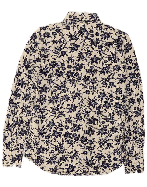 Ralph Lauren Herren-Hemd, klein, weiße Baumwolle mit Blumenmuster