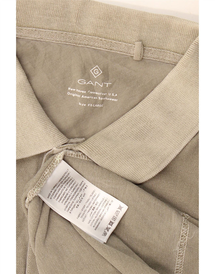 GANT Herren Poloshirt 2XL Khaki Baumwolle
