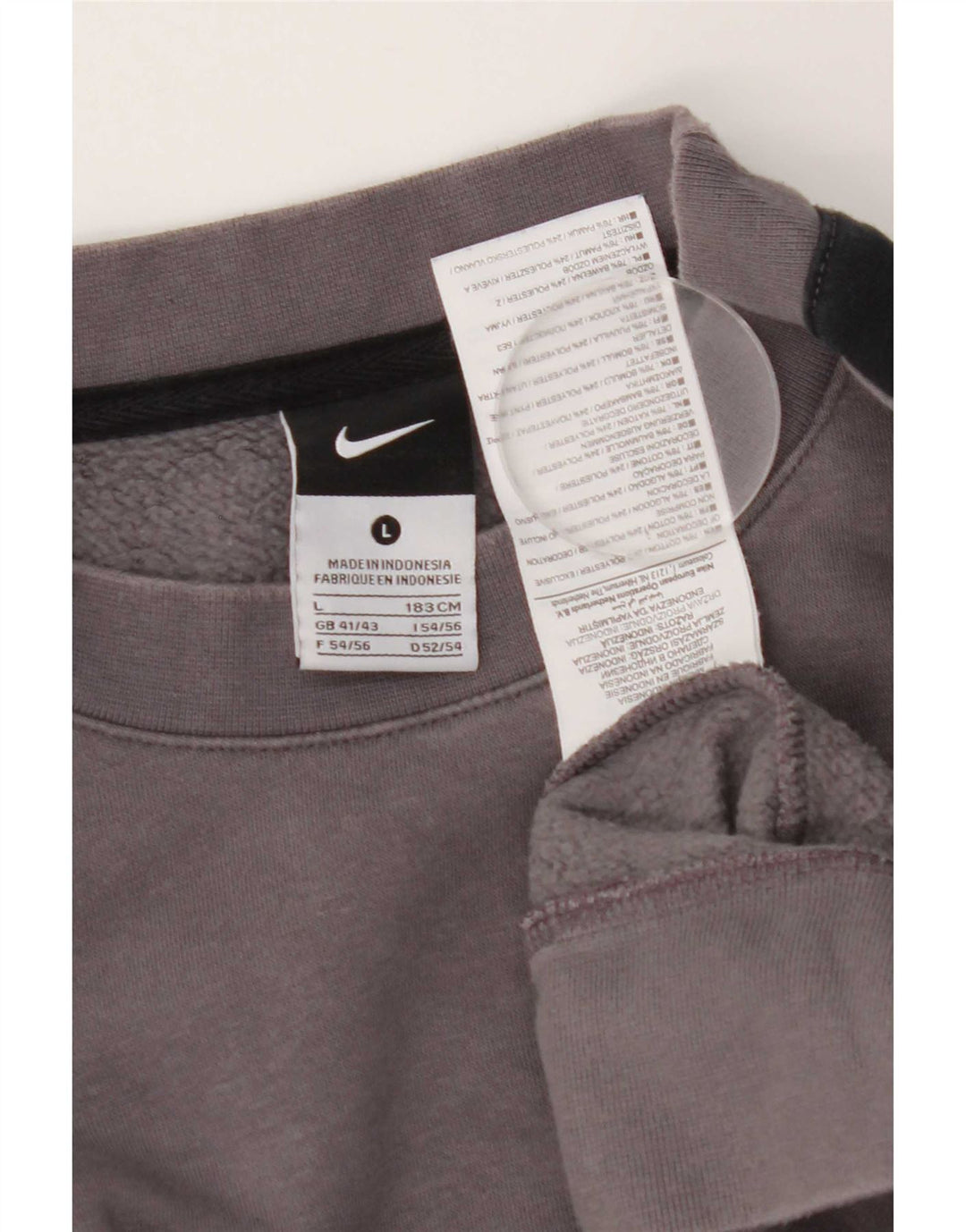Nike Herren-Sweatshirt-Pullover, groß, graue Farbblock-Baumwolle