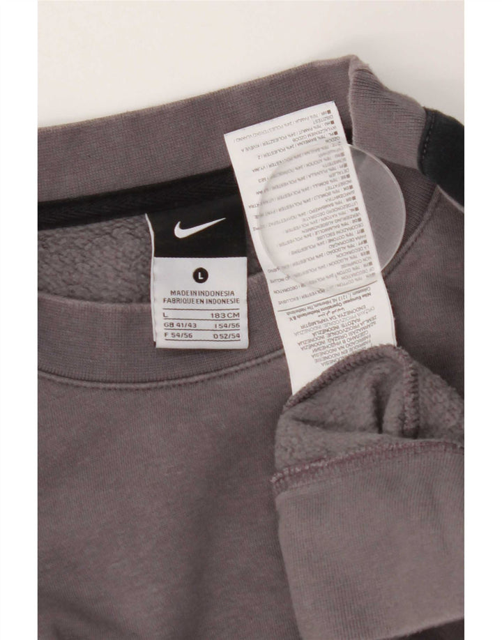 Nike Herren-Sweatshirt-Pullover, groß, graue Farbblock-Baumwolle