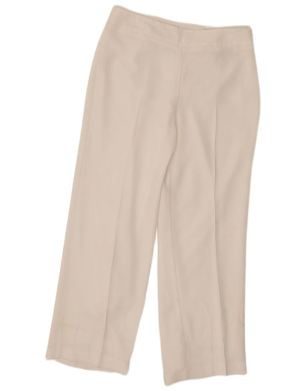 Marks & Spencer Damen-Freizeithose mit hoher Taille, UK 14, Größe L W32 L30, Weiß