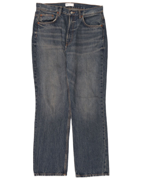 Zara Damen Straight Jeans EU 44 XL W34 L32 Blau