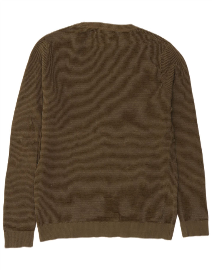 Jack & Jones Herren-Pullover mit Rundhalsausschnitt, mittlere Khaki-Baumwolle