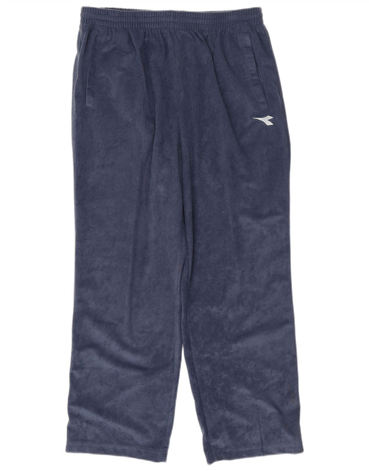Diadora Herren-Trainingshose aus Velours, XL, Marineblau, Polyester