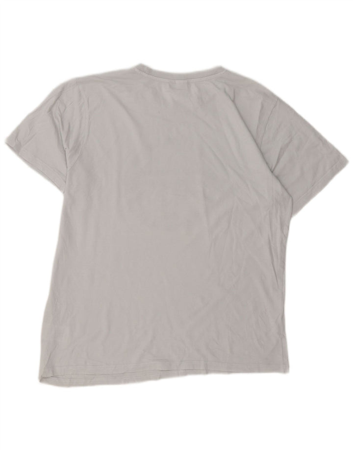 Sergio Tacchini Herren Grafik T-Shirt Top XL Grau Baumwolle