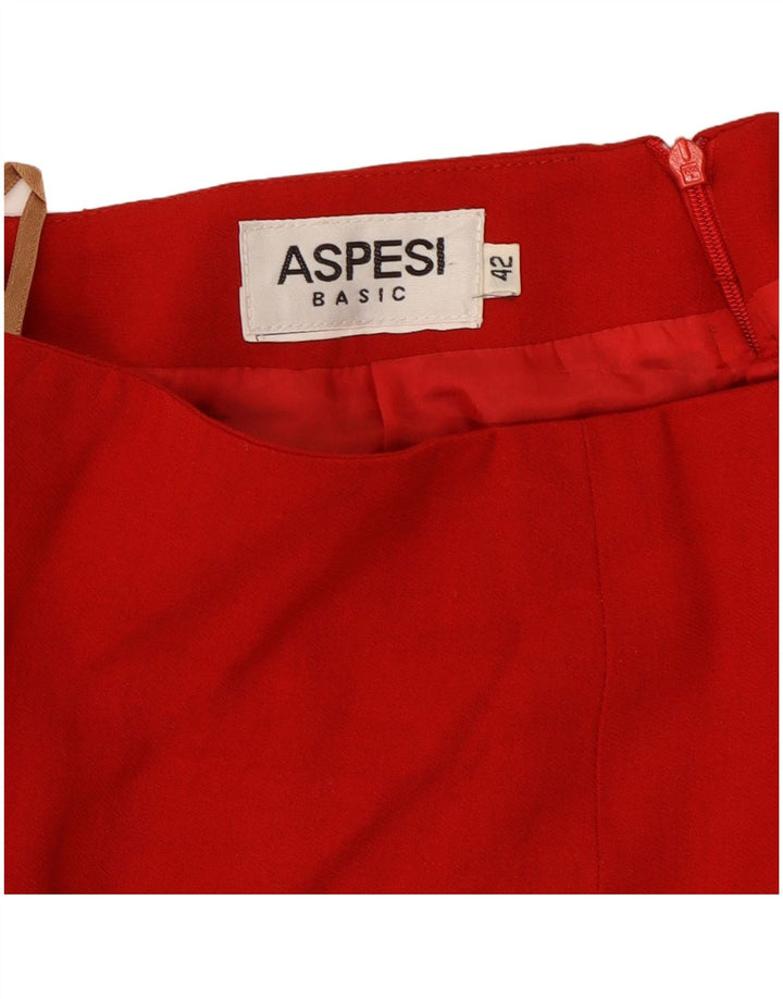 Aspesi Damen Minirock mit hoher Taille IT 42 Medium W25 Rot