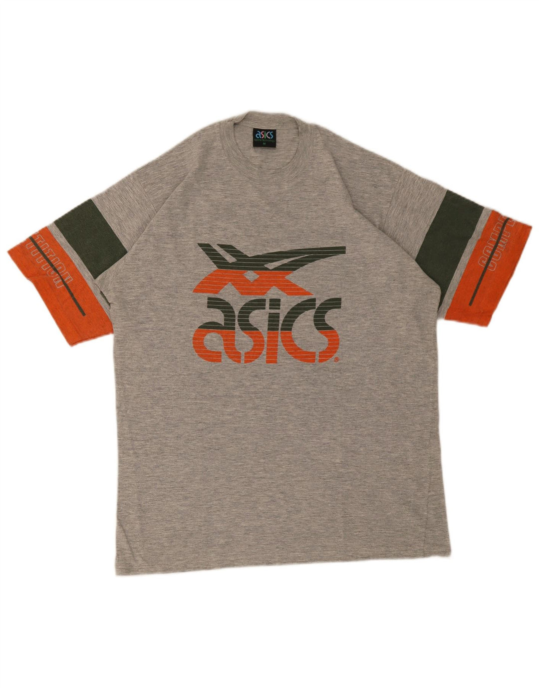 Asics Herren Grafik-T-Shirt-Oberteil Mittelgrauer Farbblock