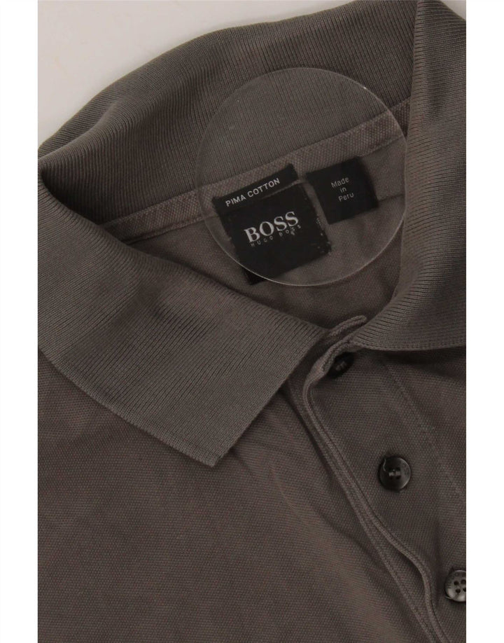 Hugo Boss Herren-Poloshirt, große graue Baumwolle