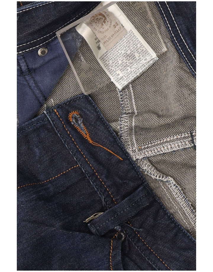 DIESEL Herren Straight Jeans W34 L28 Marineblaue Baumwolle