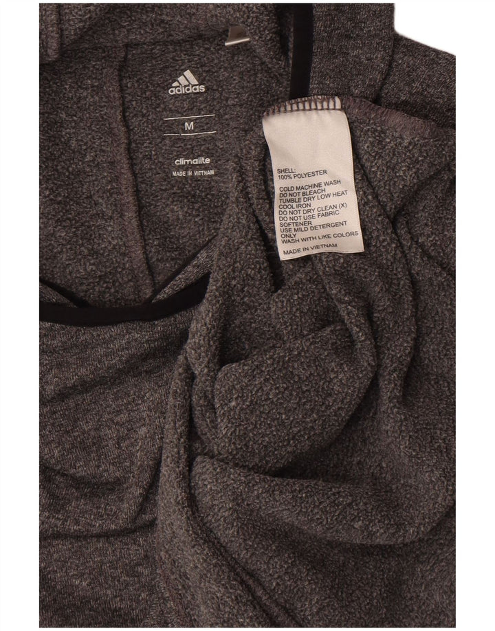 Adidas Damen Climalite Hoodie Pullover UK 14 Mittelgrau geflecktes Polyester