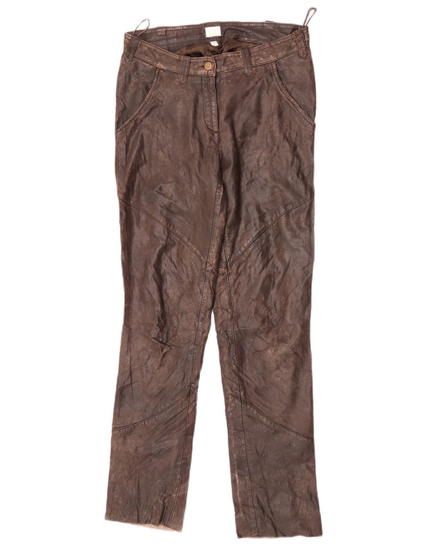 Alba Moda Damen Slim Lederhose EU 36 Small W26 L32 Braun