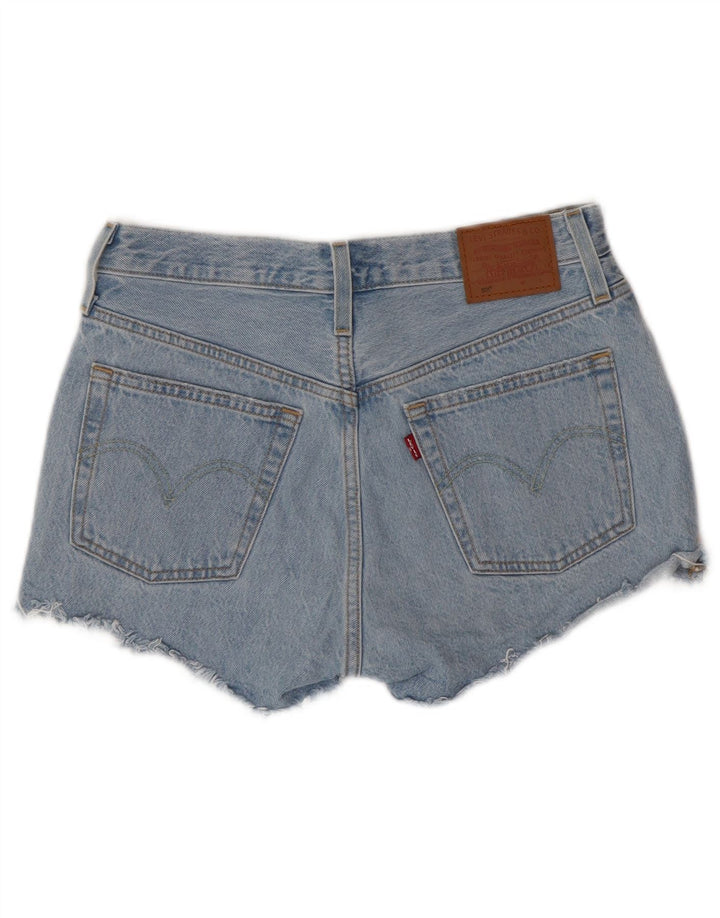 LEVI'S Damen 501 High Rise Denim Shorts W27 Small Blaue Baumwolle