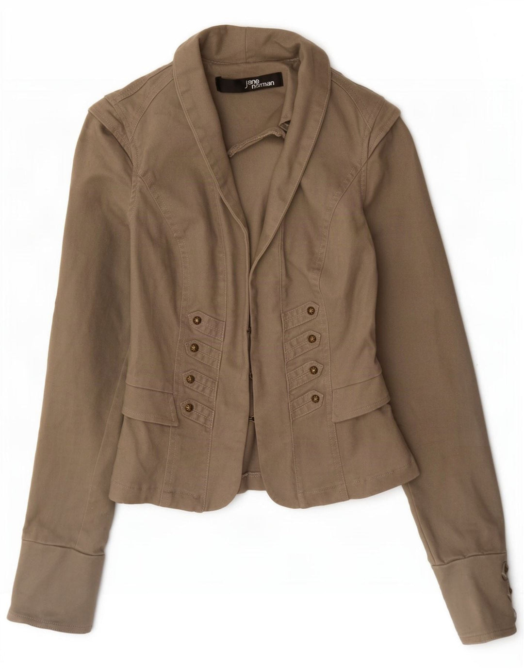 Jane Norman Damen Blazer Jacke UK 6 XS Graue Baumwolle