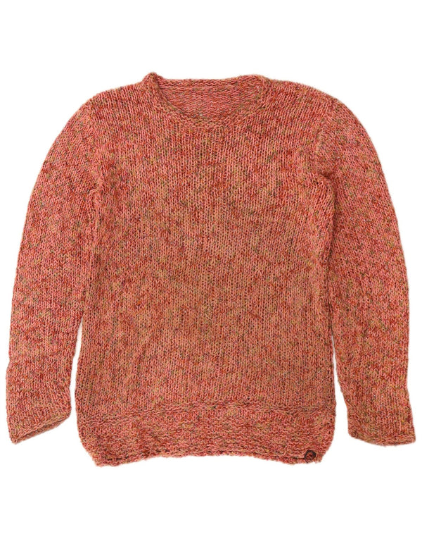 Vintage Damen-Pullover mit U-Boot-Ausschnitt, UK 14, mittleres Burgunderrot gefleckt