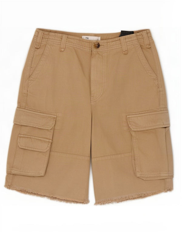 Zara Damen Cargoshorts EU 36 XS W26 Beige Baumwolle