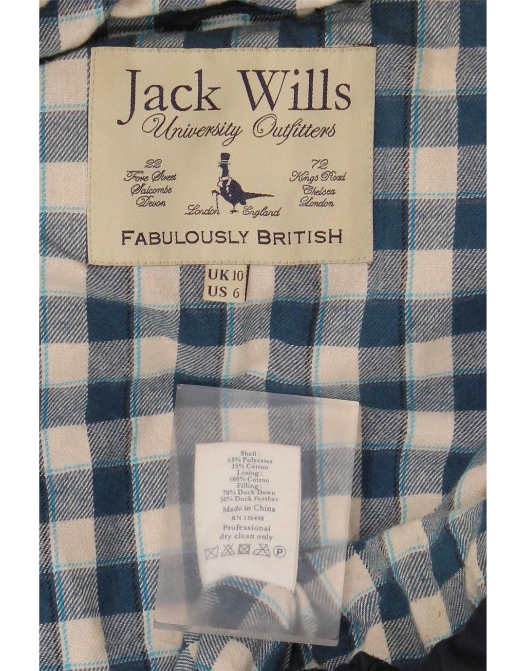 Jack Wills Wattierte Damenweste mit Kapuze, UK 10, Größe S, Marineblau, Polyester