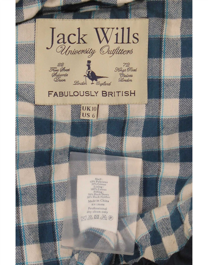 Jack Wills Wattierte Damenweste mit Kapuze, UK 10, Größe S, Marineblau, Polyester