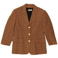 Vintage Damen 3/4 Ärmel Blazer Jacke IT 44 Mittelbrauner Hahnentritt