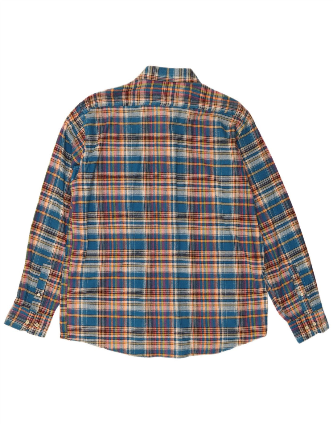 Evolution Herren-Flanellhemd 2XL, blau karierte Baumwolle