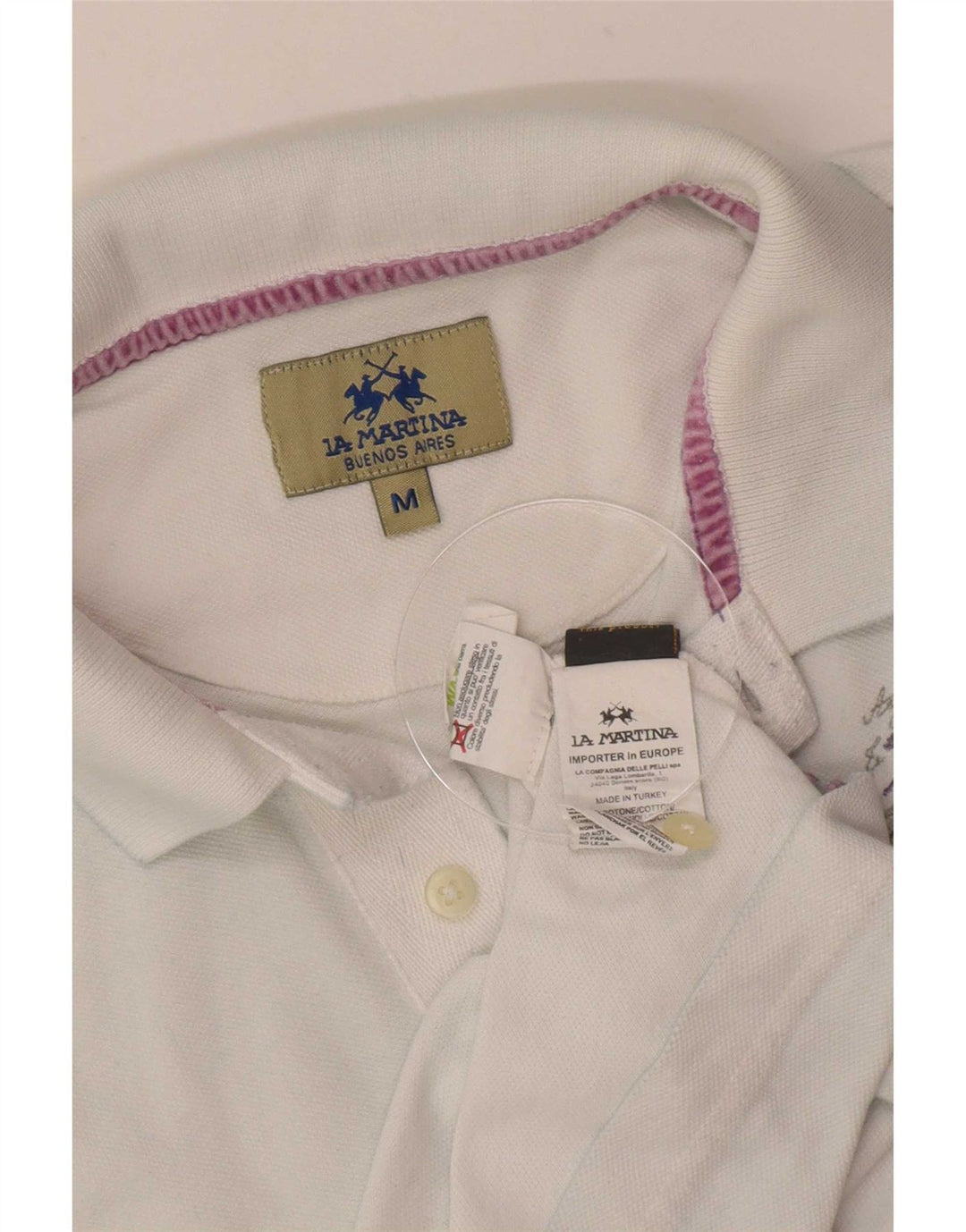 La Martina Herren-Poloshirt mit Grafik, mittelweiße Baumwolle