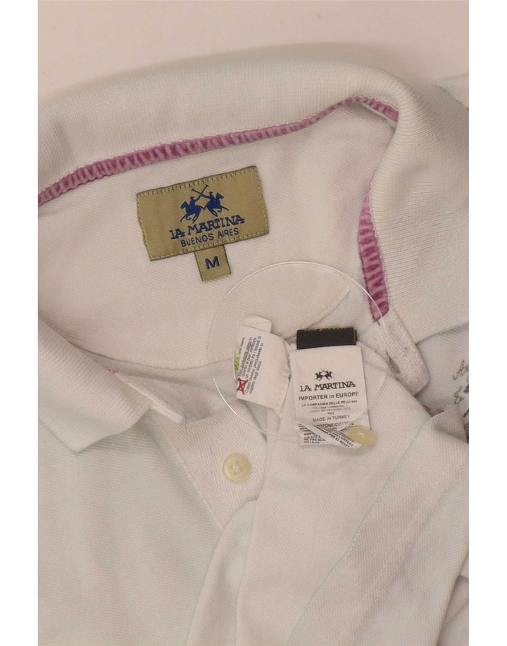 La Martina Herren-Poloshirt mit Grafik, mittelweiße Baumwolle