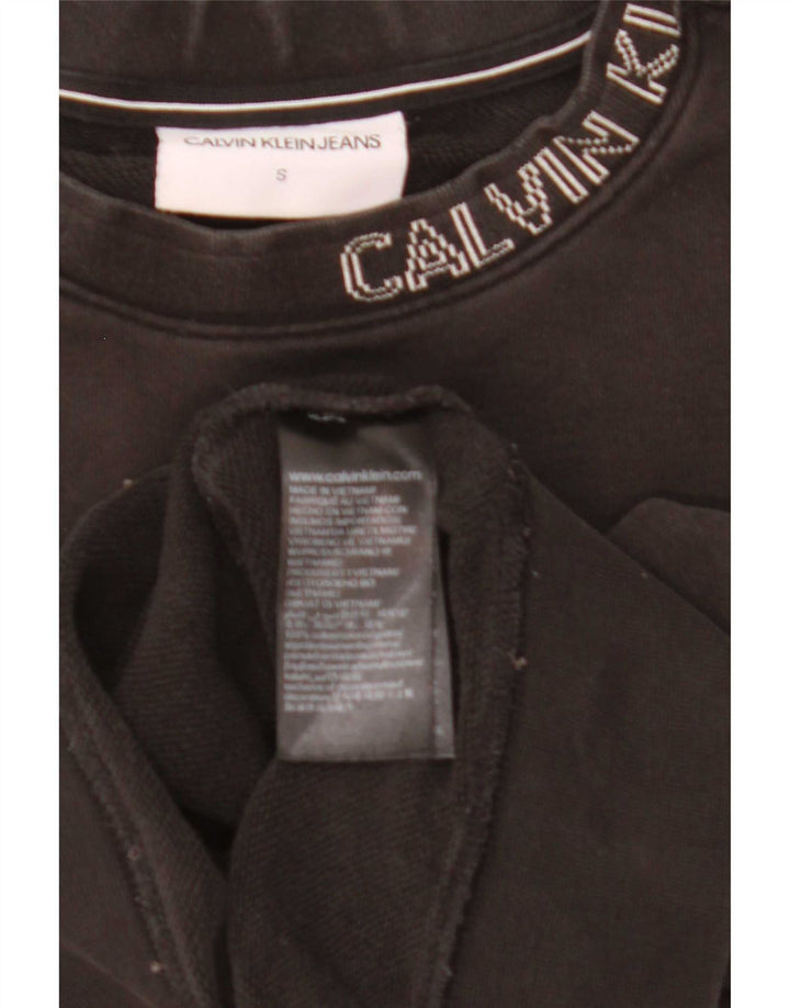 Calvin Klein Herren-Sweatshirt mit Grafik, Größe S, schwarze Baumwolle